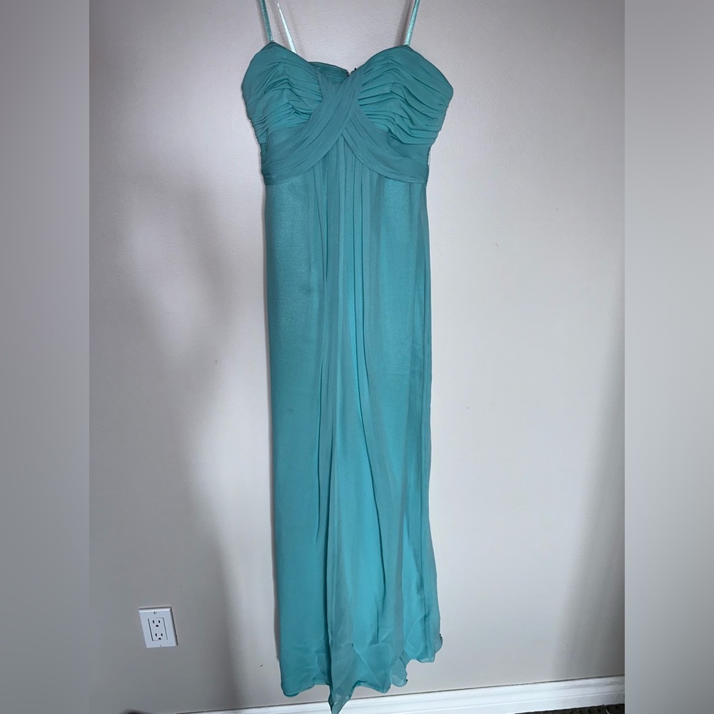 100% silk dress BCBG Max Azria xxsmall BCBG Teal Prom/Gown Dress